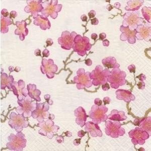 ペーパーナプキン デコパージュ PLUM BLOSSOMS WHITE L 花柄
