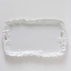 ポーセラーツ 白磁 食器 トレー ホイップフリルトレイ 北欧風
