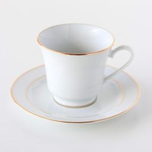 ポーセラーツ 白磁 食器 ゴールドラインシャープカップ&amp;ソーサー 北欧風