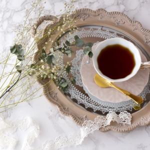 トレー お盆 フリルミラートレイ おしゃれ アンティーク調