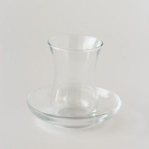 ポーセラーツ 白磁 ガラス モロッカングラス (L) (ソーサー付き)