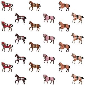ポーセラーツ 転写紙 動物 馬柄 馬具 ファッショナブル HORSE MINI(ホースミニ)｜victoriadesign