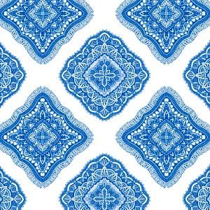ポーセラーツ 転写紙 模様 Ethnic Fabric エスニックファブリック ブルー Victoria Design 通販 Yahoo ショッピング