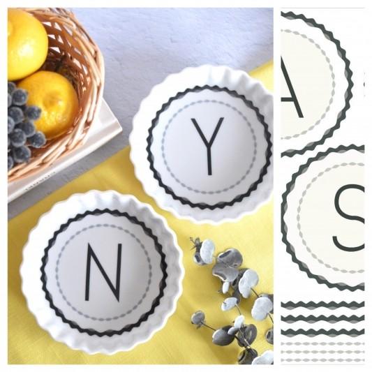 ポーセラーツ 転写紙 デザイナーズ 枠付きイニシャル (A.K.M.S.T.Y)