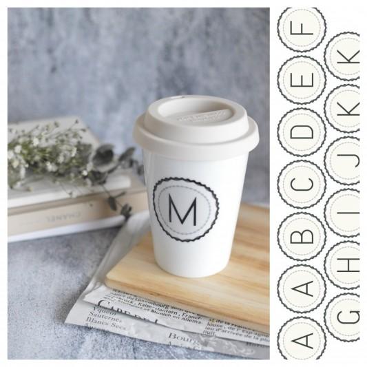 ポーセラーツ 転写紙 デザイナーズ 枠付きイニシャルM