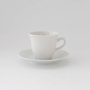 ポーセラーツ 白磁 食器 白い食器 カップ&ソーサー セット コーヒー