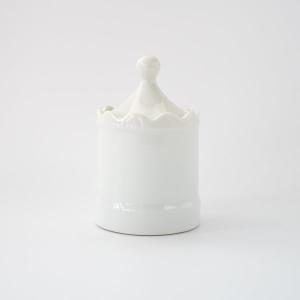 ポーセラーツ 白磁 キャニスター(サーカステント) / 小物入れ