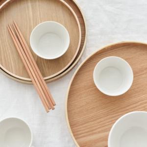 お盆 トレー 木製 キッチン用品 おしゃれ 和風 ウッディラウンドトレイ