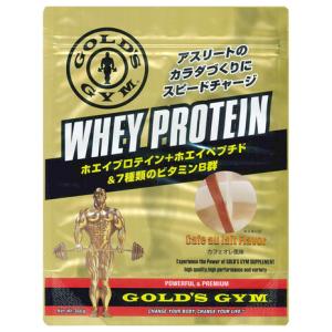 ゴールドジム（GOLD'S GYM）（メンズ、レディース、キッズ）ホエイプロテイン ホエイペプチド 7種類のビタミンB群 カフェオレ風味 360g F5736 計量スプーン付｜victoriagolf