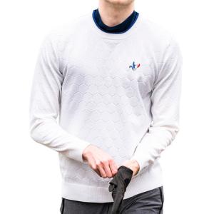 クランク ゴルフウェア セーター メンズ 秋冬 エンボスニットセーター CL5HTJ52 WHT