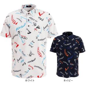 マンシングウエア（MUNSING WEAR）（メンズ） ゴルフウェア 春夏 吸汗速乾 UVカット Coolist D-Tec ペンギン総柄プリント 半袖ポロシャツ MGMTJA04CH｜victoriagolf