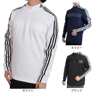 アディダス（ADIDAS）（メンズ）ゴルフウェア ダブルニット 吸湿性 保温性 スリーストライプス 長袖モックネックシャツ SF285｜victoriagolf