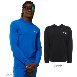 Jリンドバーグ ゴルフウェア 軽量 裾リブ 袖口リブ ジャカードブリッジロゴクルーネックセーター 071-17919