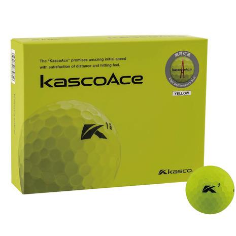 キャスコ（KASCO）（メンズ、レディース）ゴルフボール kascoAce イエロー ダース(12個...