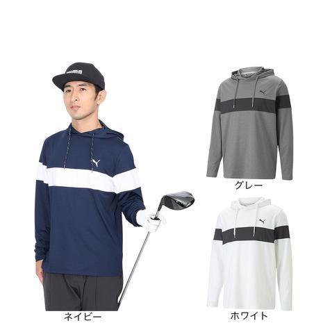 プーマ（PUMA）（メンズ）ゴルフウェア パーカー ストレッチ 吸水 速乾 カラーブロックフーディ ...