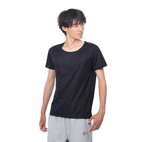 クー（Coo.）（メンズ）ドライプラス 丸首 半袖アンダーシャツ 891CO4GC0001 BLK ...