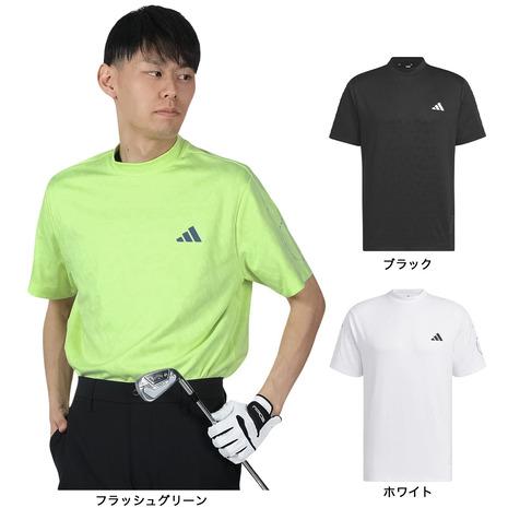 アディダス（adidas）（メンズ）モックネック ゴルフ 半袖 BOSジャガード グラフィックモック...