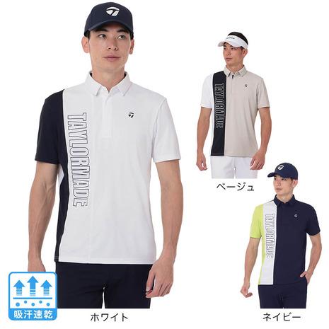 テーラーメイド（TAYLORMADE）（メンズ）モックネック ゴルフ 半袖 カラーブロック半袖ポロシ...