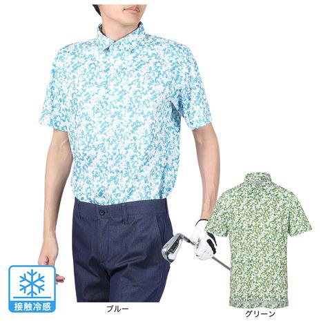 トミーアーマー（Tommy Armour）（メンズ）ゴルフウェア 半袖 接触冷感 フラワープリントシ...