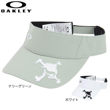 オークリー（OAKLEY）（メンズ）ゴルフ 吸汗速乾 接触冷感 スカル STAPLE バイザー 25...
