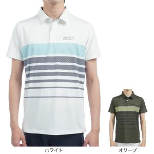 アドミラル ゴルフ（Admiral GOLF）（メンズ）ゴルフウェア 吸水速乾 グラデーションボーダー プリント 半袖ポロシャツ ADMA519