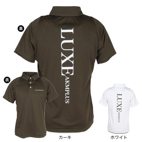 リュクスエイケイエムプラス（LUXEAKMPLU）（メンズ）ゴルフウェア 吸水速乾 バックロゴ 半袖...
