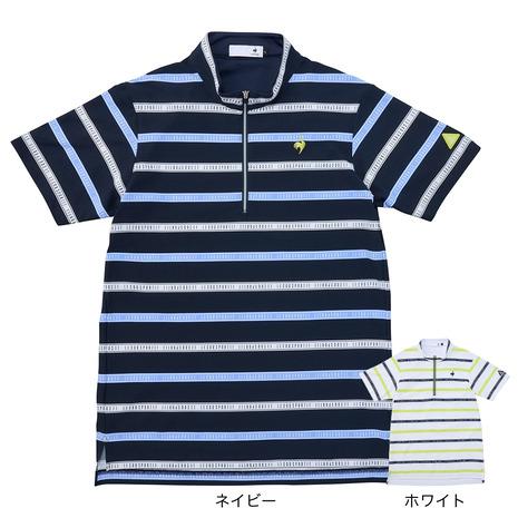 ルコックスポルティフ（lecoqsportif）（メンズ）ゴルフウェア 遮熱 ボーダー柄 ハーフジッ...