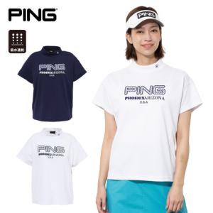 ピン（PING）（レディース）ゴルフ アップリケ半袖ハイネックシャツ 622-6167200｜VictoriaGolf Yahoo!店