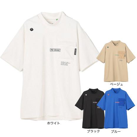 ピーダブリュ サーキュラス（PW CIRCULUS）（メンズ）ゴルフ 半袖 ポケット モックネックシ...