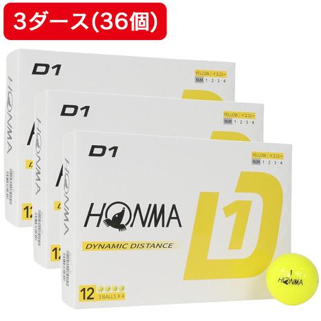 本間ゴルフ（HONMA）（メンズ）【3ダースセット】ゴルフボール D1 2024 BT2401 YE...