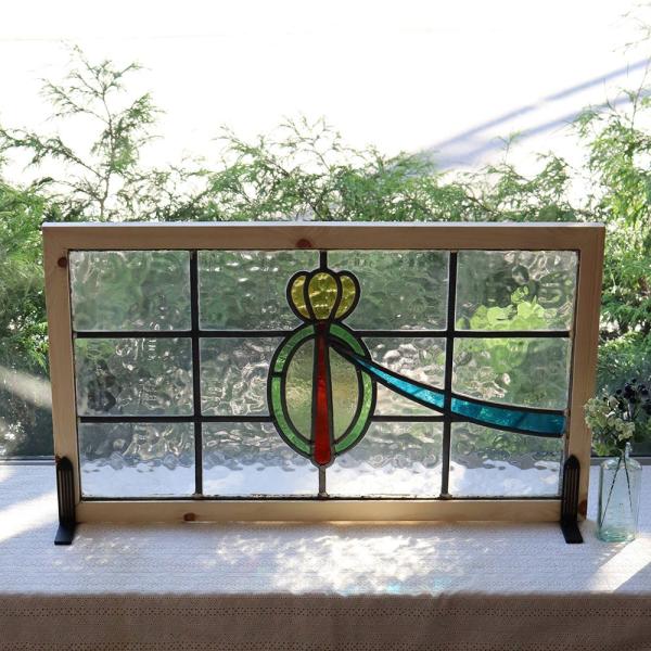 アンティーク ステンドグラス 英国 レトロ エレガント クラシック ヨーロッパ 直輸入 USED ア...