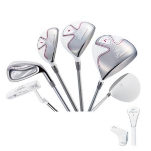 ウイルソンゴルフ（Wilson Golf）（レディース）ゴルフクラブセット TIARA MODA 8本セット(1W、F4、H5、7I、9I、PW、SW、PT)オリジナルカーボン WHT 176994｜victoriasurfandsnow