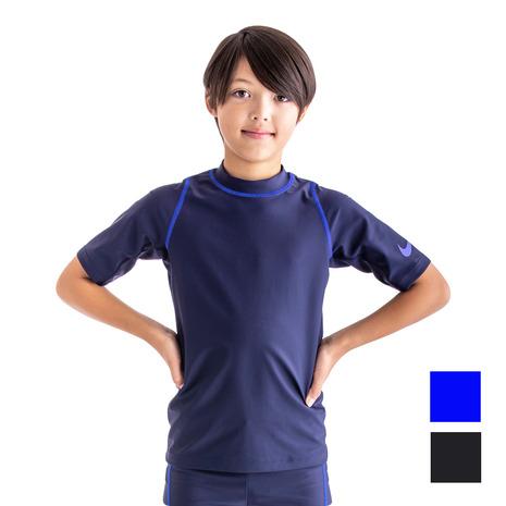 ナイキ（NIKE）（キッズ）スクール水着 ラッシュガード 半袖 子供 男の子 UVカット UPF50...