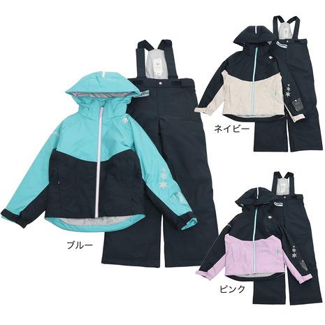 デサント（DESCENTE）（キッズ）ジュニア 子供 スキーウェア 上下セット サイズ調整 ガールズ...