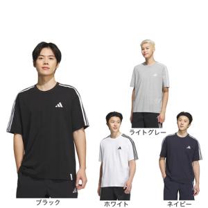 アディダス（adidas）（メンズ）エッセンシャルズ プラス ルーズフィット スリーストライプス 半袖Tシャツ JUP90