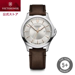ビクトリノックス 公式 腕時計 VICTORINOX Alliance アライアンス  ホワイト・レザーブラウン  241907 日本正規品 保証書付 時計 メンズ 防水｜victorinox