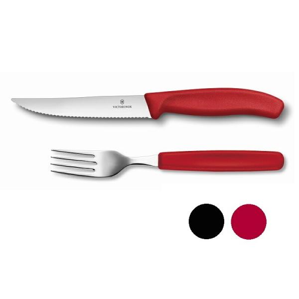 ビクトリノックス VICTORINOX 公式 ステーキ&amp;ピッツァナイフ フォークセット 全2色 レッ...
