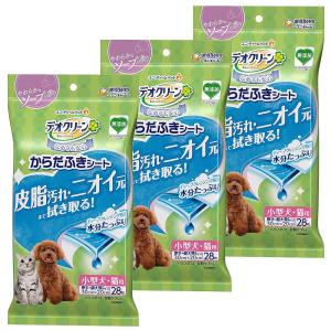 デオクリーン からだふきシート 小型犬用 香り付き 28枚×3個｜victory-online