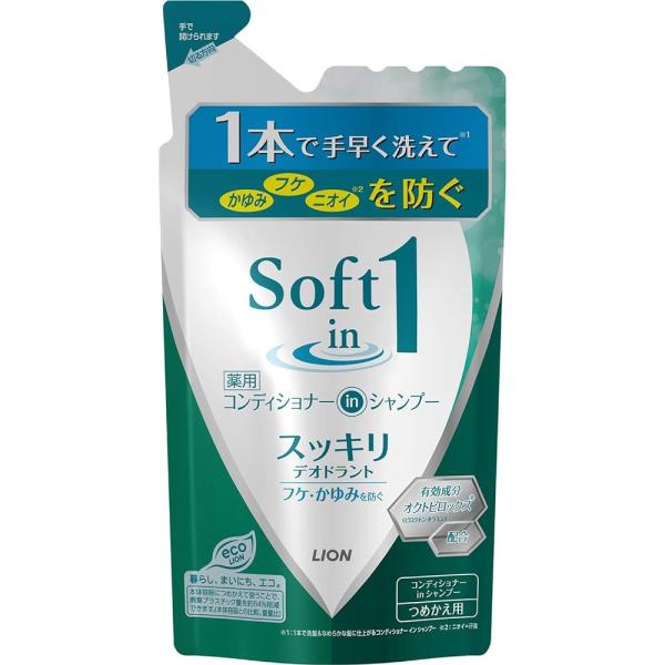 ソフトインワン シャンプー スッキリデオドラント 詰め替え 370ml(医薬部外品)