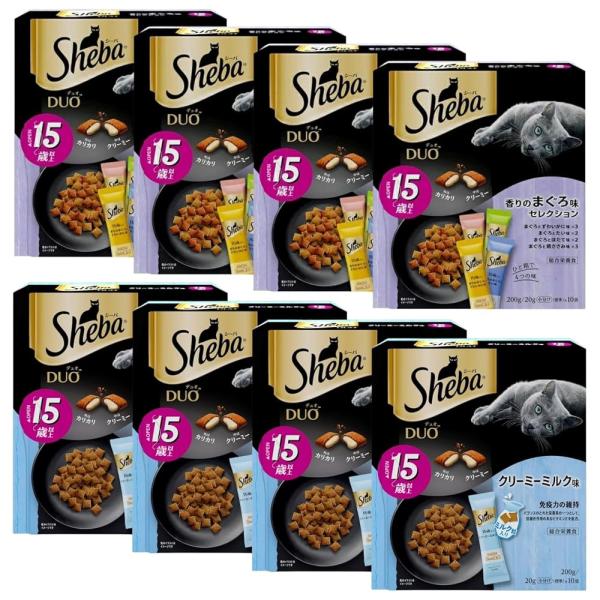 シーバ デュオ キャットフード 15歳以上 2種×4箱セット 20g×80本入り (香りのまぐろ味、...