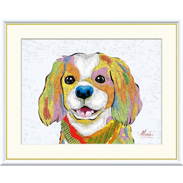 絵画 アート フレーム 山口美咲 キャバリア 送料無料 J3-R004 F4 名画 複製 額 美術印...