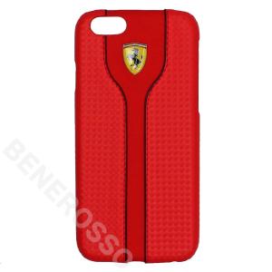 フェラーリ iPhone6/6s ソフトレザー カーボン調 ハードケース Racing レッド FEST2HCP6RE
