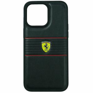 Ferrari（フェラーリ） iPhone 15ProMax レザー バックカバー ステッチ