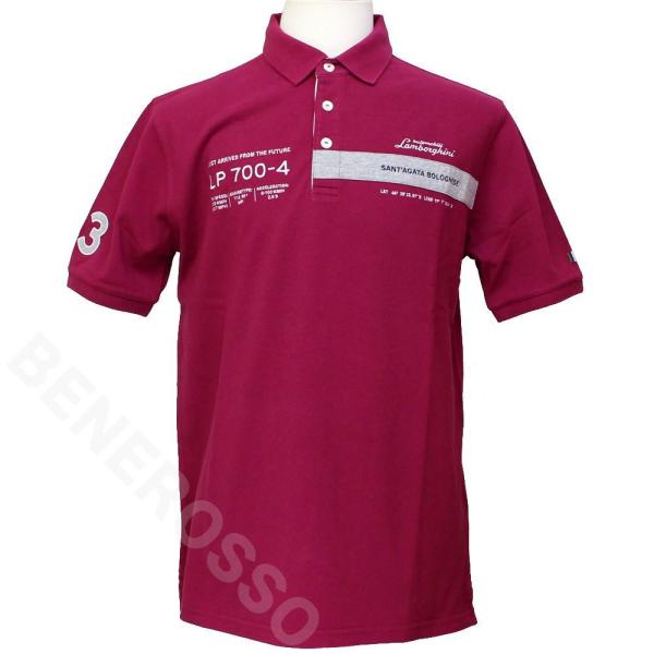 ランボルギーニ メンズ アヴェンタドール LP700-4 ピケ ポロ ラズベリー 9010113CC...