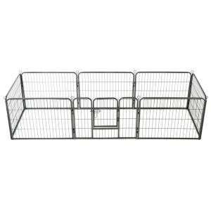 犬用プレイサークル パネル8枚 スチール製 80×60cm ブラック｜vidaXL