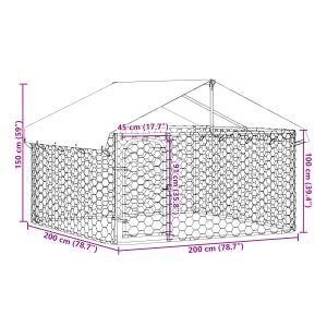 屋外用犬小屋 屋根付き 200x200x150cmの詳細画像5