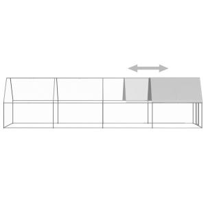 屋外鶏用ケージ 2x8x2m 亜鉛メッキ鋼製の詳細画像3