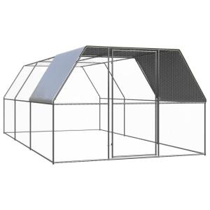 屋外鶏用ケージ 3x6x2 m 亜鉛メッキ鋼製の詳細画像1