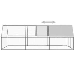 屋外鶏用ケージ 3x6x2 m 亜鉛メッキ鋼製の詳細画像3