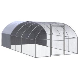 屋外鶏小屋 3x6x2 m 亜鉛メッキ鋼製